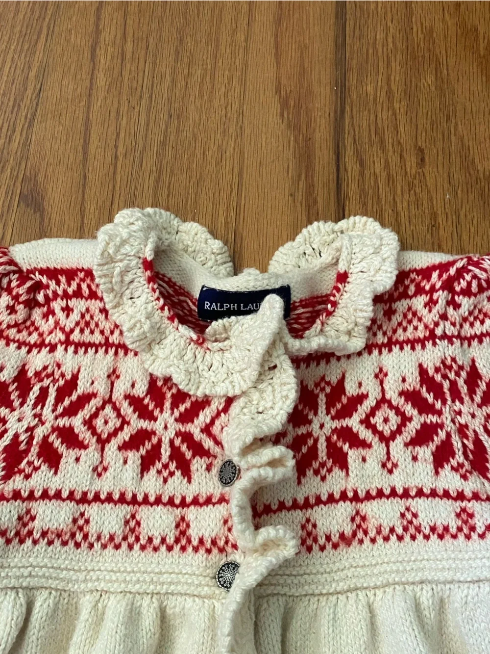 Ralph Lauren Cotton/Wool  Fair Isle Ruffle Dress